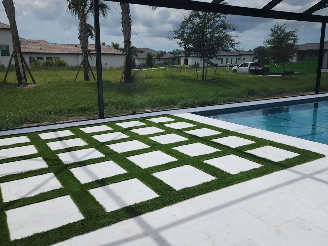 Poolside Turf Installation in Frisco, TX